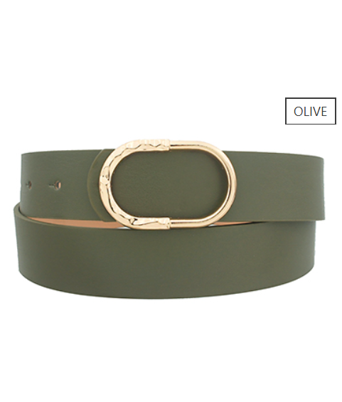 Belt- Faux Leather Gold Buckle