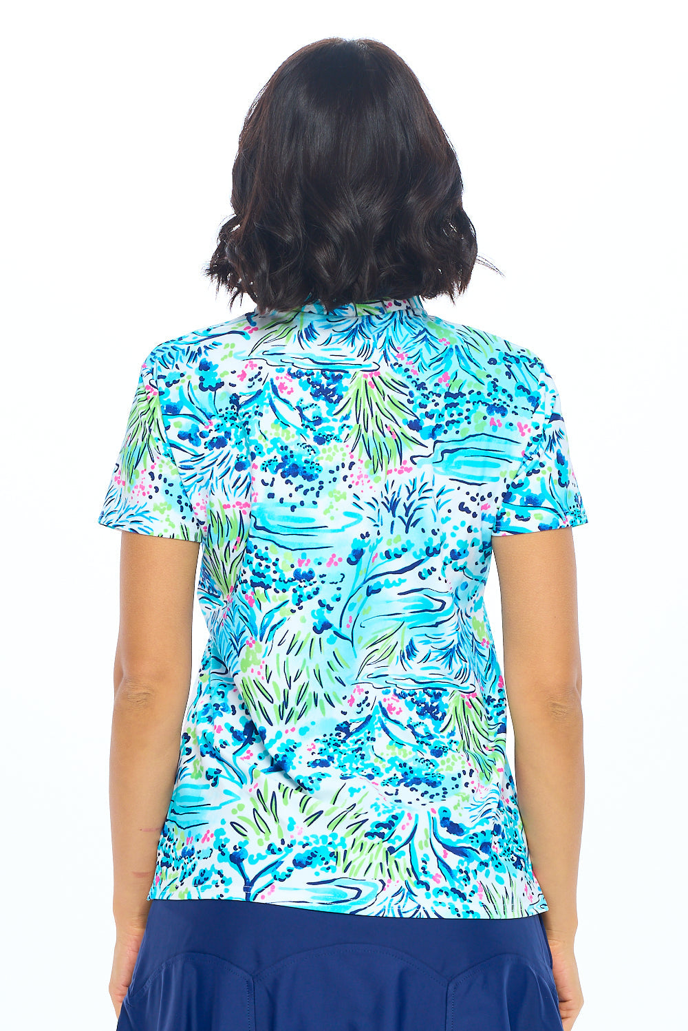 Pleated Collar Top in White Lily