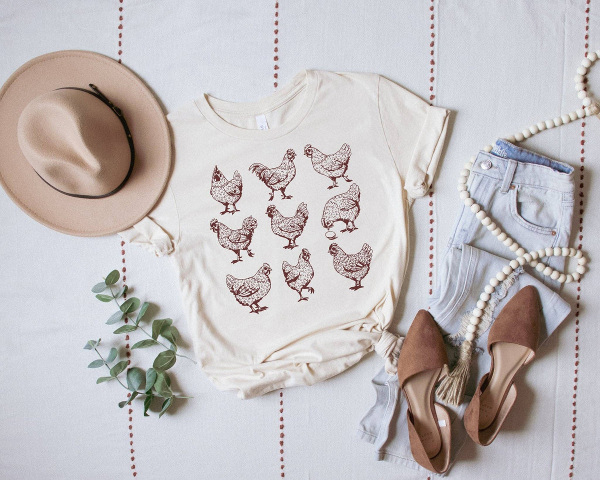 Tee Vintage Chicken- Cream