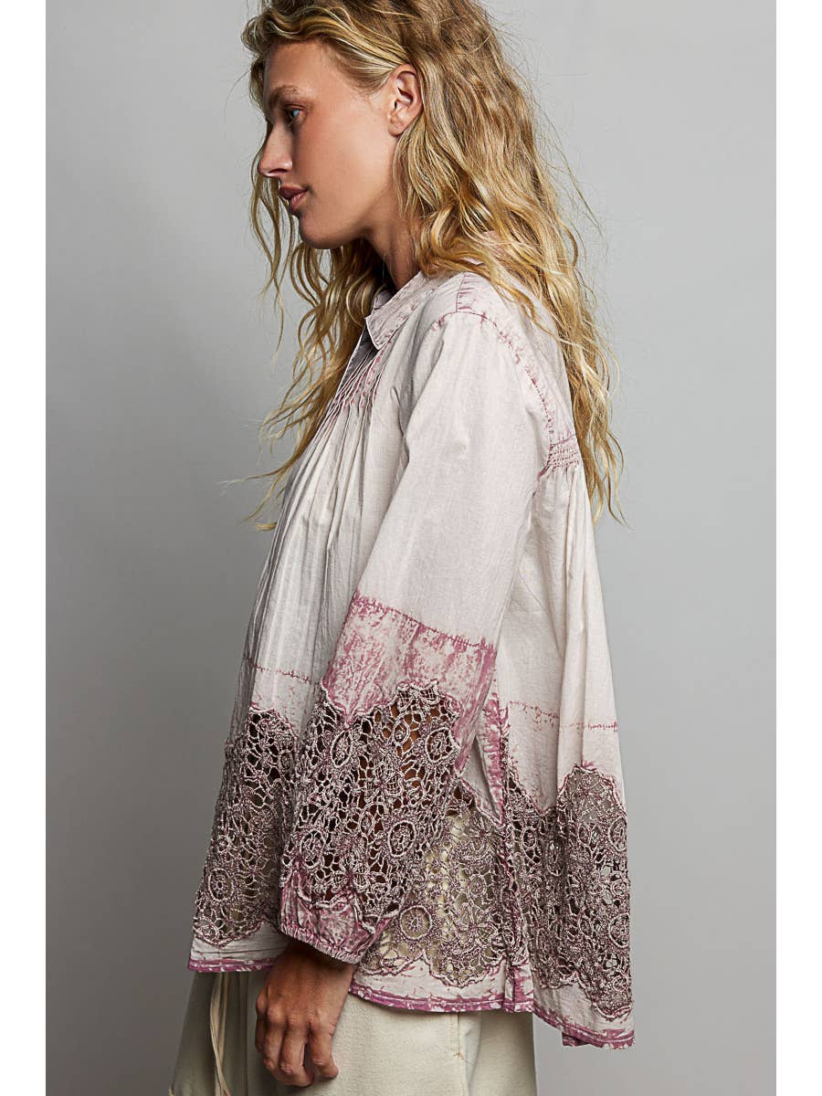 Cotton Embroidered Long Sleeve Top