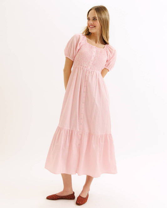 The Lilly Pink Cotton Maxi Dress