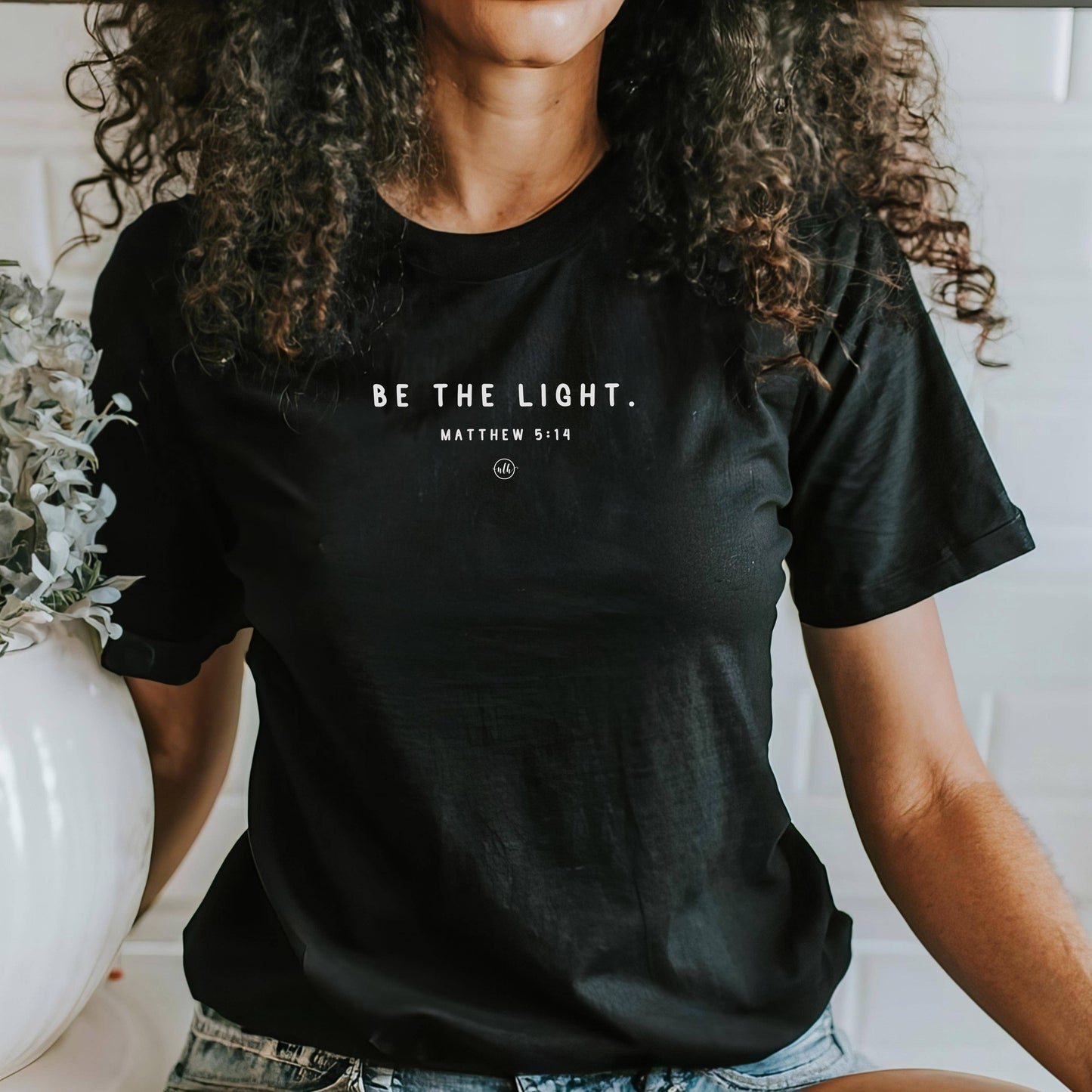 Inspirational Tee- Be The Light Black