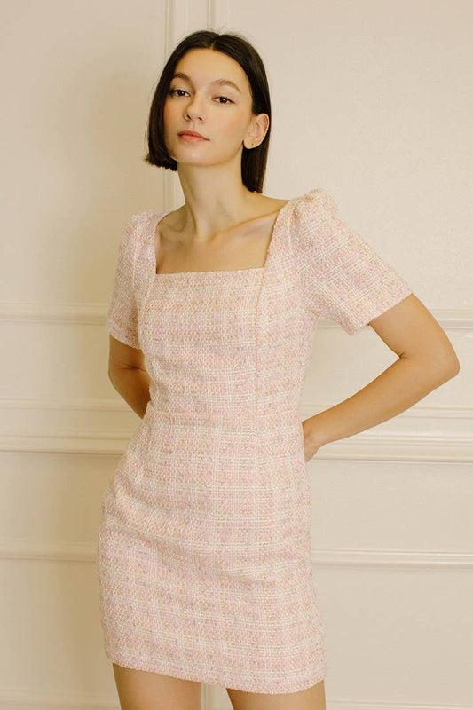 Pink multi dress woven