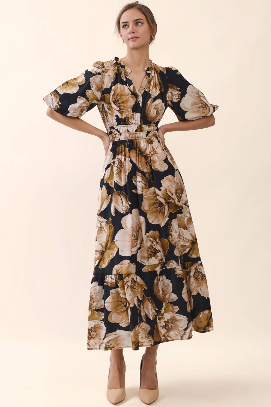 The Flora Maxi Dress- Black