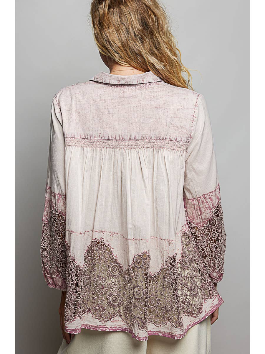 Cotton Embroidered Long Sleeve Top