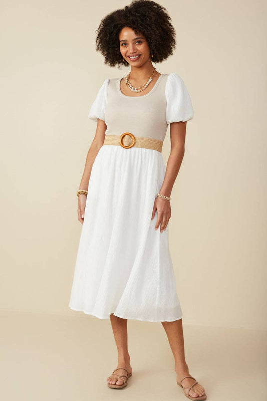 The Beatrice Dress- Ivory Midi