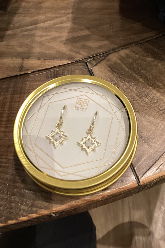 Opal North Star Huggies 18kt Triple Gold Plated