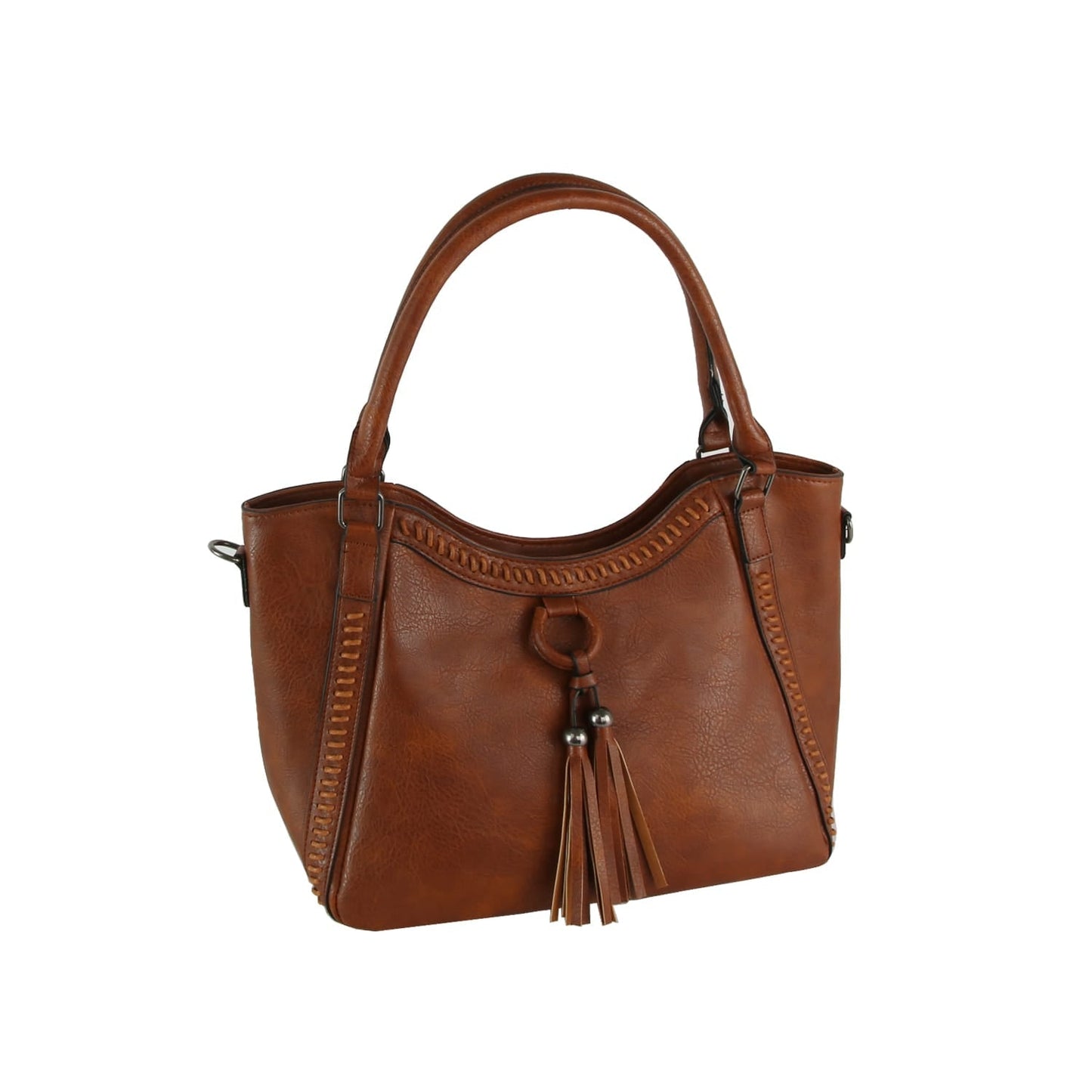 Tassle Stitch Vegan Leather Handbag