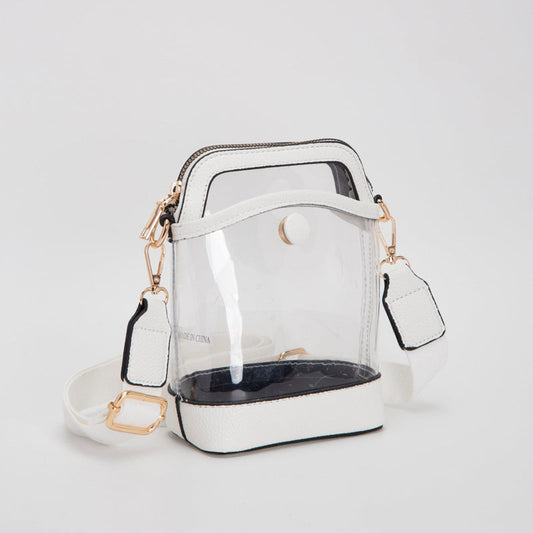 Clear Mini Cross Body Bag w/Button